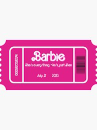 Barbie movie ticket