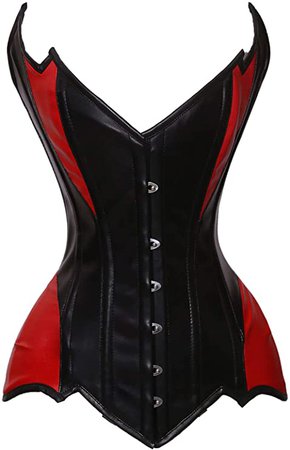 *clipped by @luci-her* luvsecretlingerie 26 Double Steel Boned Waist Training Faux Leather Overbust Shaper Corset #8718 at Amazon Women’s Clothing store