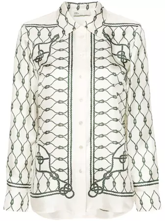 Tory Burch knot-print Silk Shirt - Farfetch