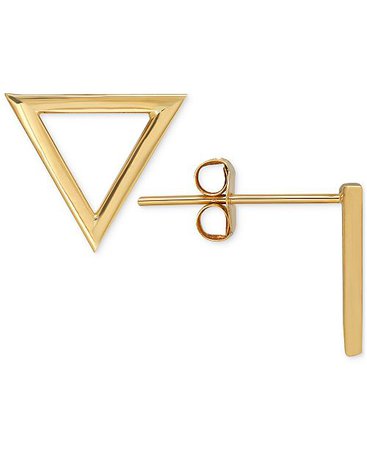Macy's Triangle Stud Earrings in 14k Gold & Reviews - Earrings - Jewelry & Watches - Macy's