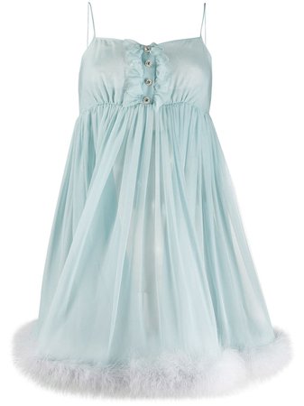 Dolce & Gabbana feather-trim Flared Short Dress - Farfetch
