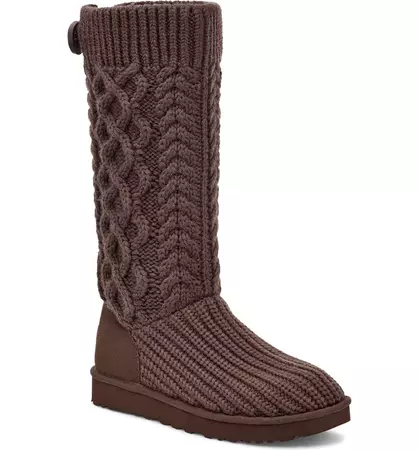 UGG® Classic Cardy Cable Knit Boot (Women) | Nordstrom
