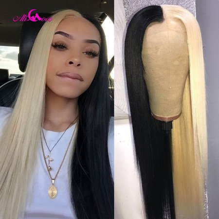 Ali Coco Colored Wigs 13X4 Straight Light Blue Lace Front Human Hair Wig Orange Straight Hair Wigs Preplucked For Black Women|Human Hair Lace Wigs| - AliExpress