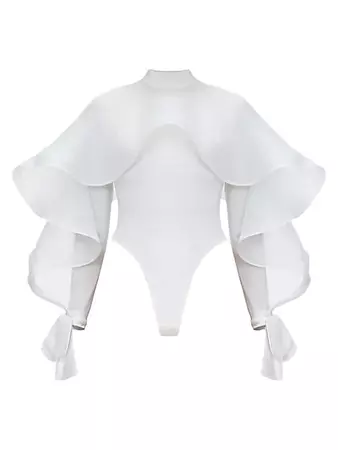 Shop Andrea Iyamah Duso Ruffle-Sleeve Bodysuit | Saks Fifth Avenue