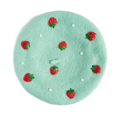 Strawberry Beret Kawaii strawberries Pink Hat Pastel goth | Etsy