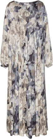 Printed Ruched Maxi Dress