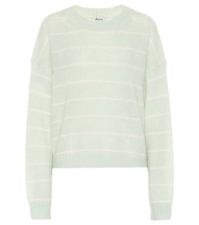 Striped mohair-blend sweater