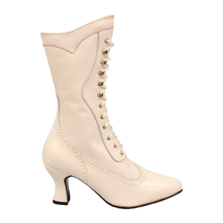 white leather lace up victorian boots