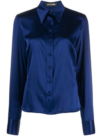 Styland Fitted Button Down Shirt 390160085 Blue | Farfetch