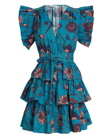 Ulla Johnson Sena Ruffled Cotton Mini Dress | INTERMIX®