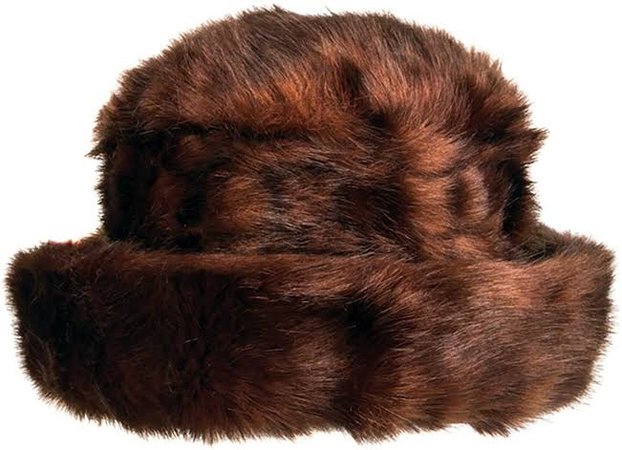 brown faux fur hat