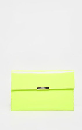 Neon Lime Basic Clutch Bag | Accessories | PrettyLittleThing