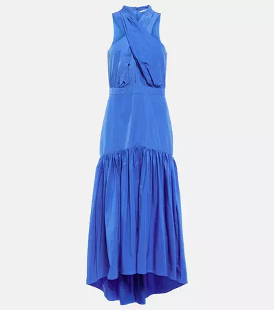 Radley Taffeta Halter Neck Dress in Blue - Veronica Beard | Mytheresa