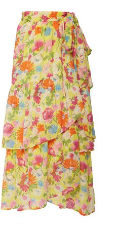 Frances Floral-Print Cotton Wrap Skirt
