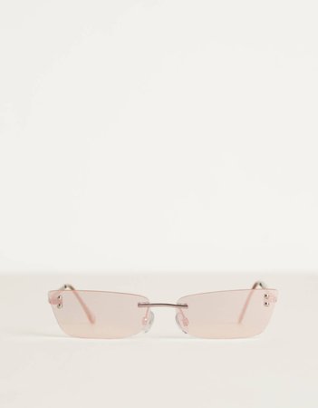 Rectangular sunglasses with mirrored lenses - New - Bershka Belgium
