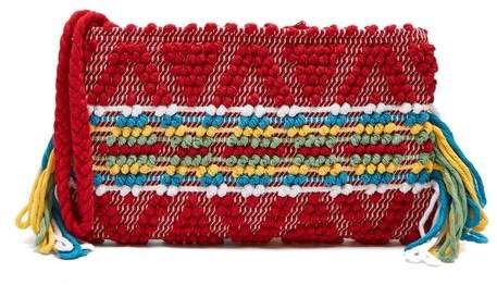 Antonello Tedde - Piattina Cotton Horizontal Stripe Clutch - Womens - Red Multi