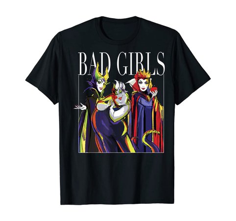 Amazon.com: Disney Villains Bad Girls Group Shot Painted Graphic T-Shirt T-Shirt: Clothing
