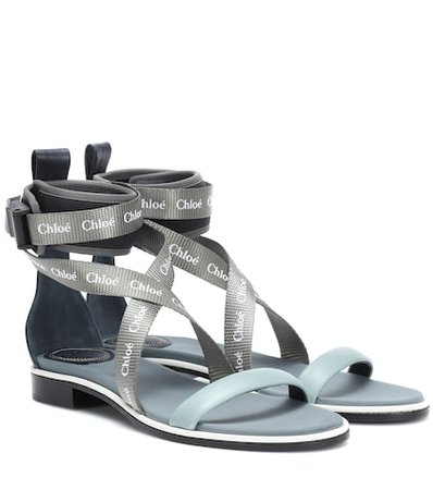 Veronica leather-trimmed sandals