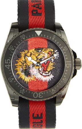 Tiger Insignia Web Strap Watch, 45mm