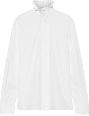 Ruffle-trimmed Cotton-poplin Shirt