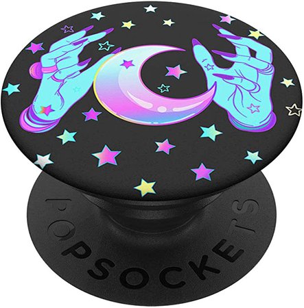 Amazon.com: Witch Hands - BLUE HANDS WITH MOON AND STARS ON BLACK PopSockets PopGrip: Swappable Grip for Phones & Tablets