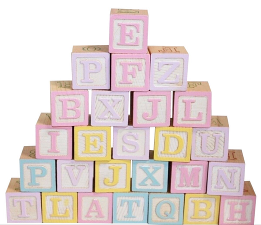 pastel alphabet blocks