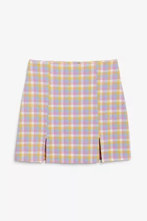 Fitted mini skirt - Candy checks - Skirts - Monki WW