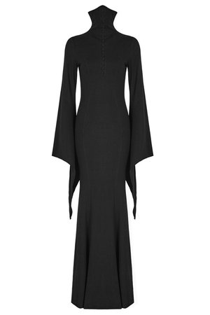 High Priestess Long Black Gothic Dress by Punk Rave | Ladies