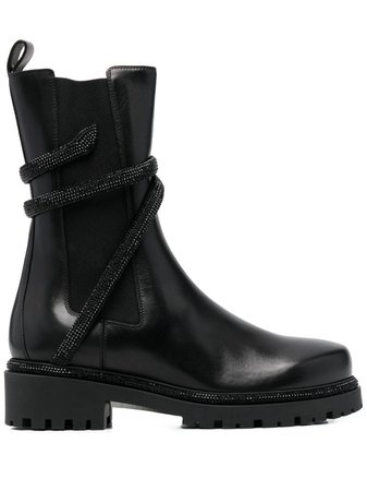 René Caovilla wrap-around Leather Boots - Farfetch