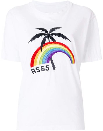 As65 rainbow palm tree T-shirt