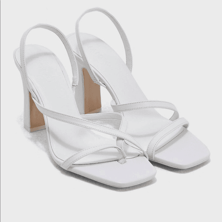 white heel sandals