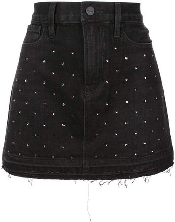 embellished mini denim skirt