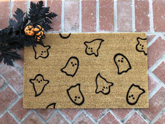 Halloween Doormat / Welcome Mat / Ghost / Thanksgiving Doormat | Etsy