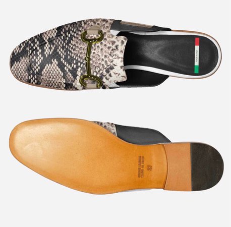 luxe snakeskin mules flats