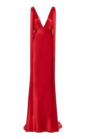 Lior Ribbon-Embellished Satin Gown by Rachel Gilbert | Moda Operandi