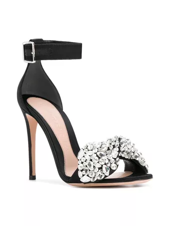 Alexander McQueen Embellished Bow Sandals - Farfetch