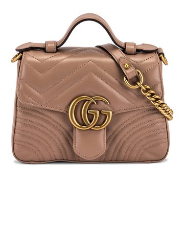 Gucci GG Marmont 2.0 Top Handle Bag in Nude | FWRD