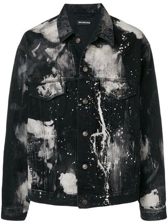 Balenciaga paint stain denim jacket