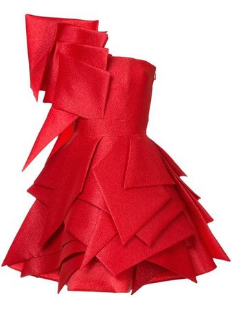 Isabel Sanchis Asymmetric Origami Cocktail Dress - Farfetch