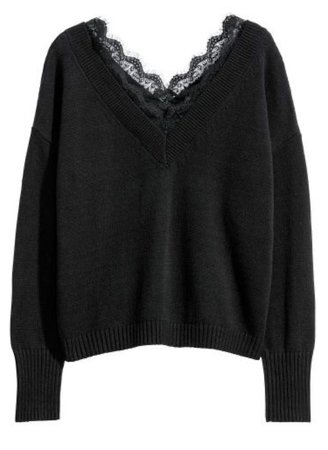 lace grunge goth sweater