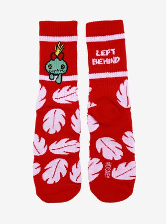 Disney Lilo & Stitch Scrump Red Crew Socks