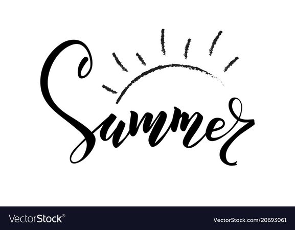 Summer hand lettering of text hand drawn Vector Image