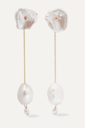 Poppy Finch | Gold pearl earrings | NET-A-PORTER.COM