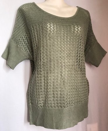 ny co green knit blouse