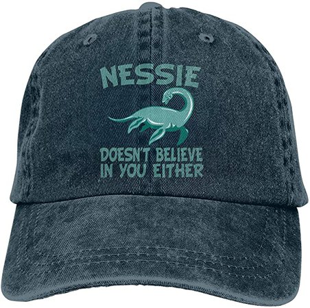 2 Pack Vintage Baseball Cap, Unisex Loch Ness Monster Adjustable Baseball Hats Classic 6-Panel Navy at Amazon Men’s Clothing store