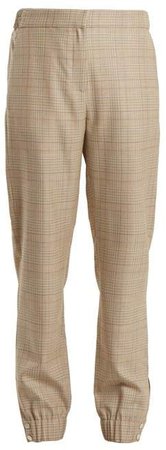 Cooper Wool Blend Checked Tapered Leg Trousers - Womens - Beige Multi