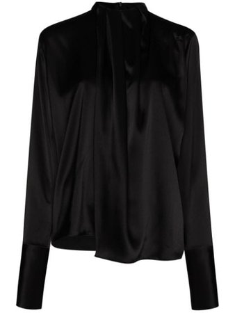 Loewe Lavalliere Gathered Tie Neck Top - Farfetch