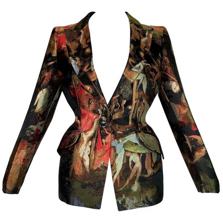 F/W 2010 Alexander McQueen Angels and Demons Tapestry Silk Jacket For Sale at 1stdibs