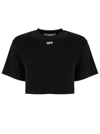Off-White Black Stretch-cotton T-shirt