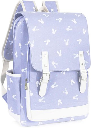 Amazon.com: Leaper Bunny Backpack Laptop Backpack Rabbit Bag School Bag Satchel Purple L: Clothing